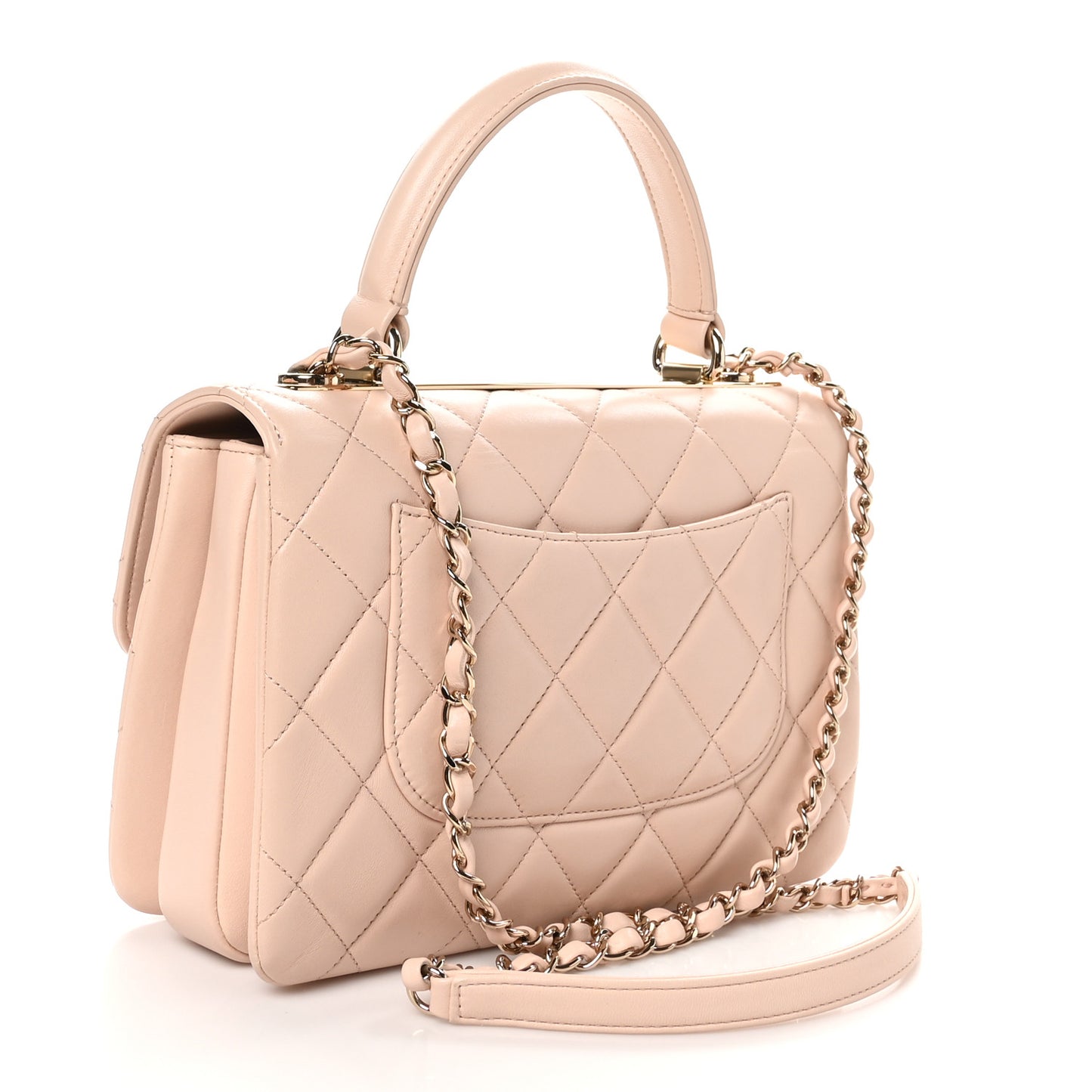Lambskin Quilted Small Trendy CC Flap Dual Handle Bag Light Pink