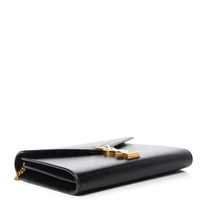 Saint Laurent Grain De Poudre Monogram Cassandra Chain Wallet Black Rouge Legion 4 of 11