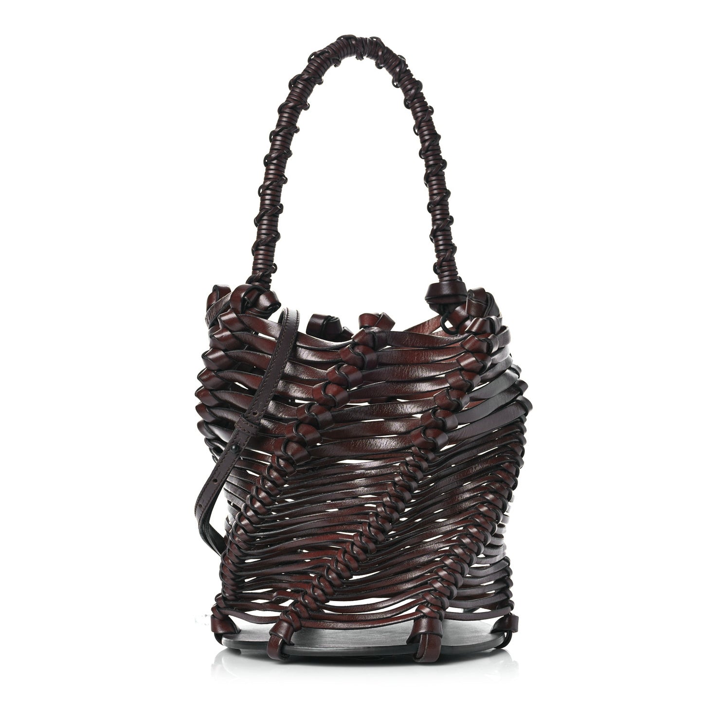 Calfskin Woven Espiral Bucket Chestnut
