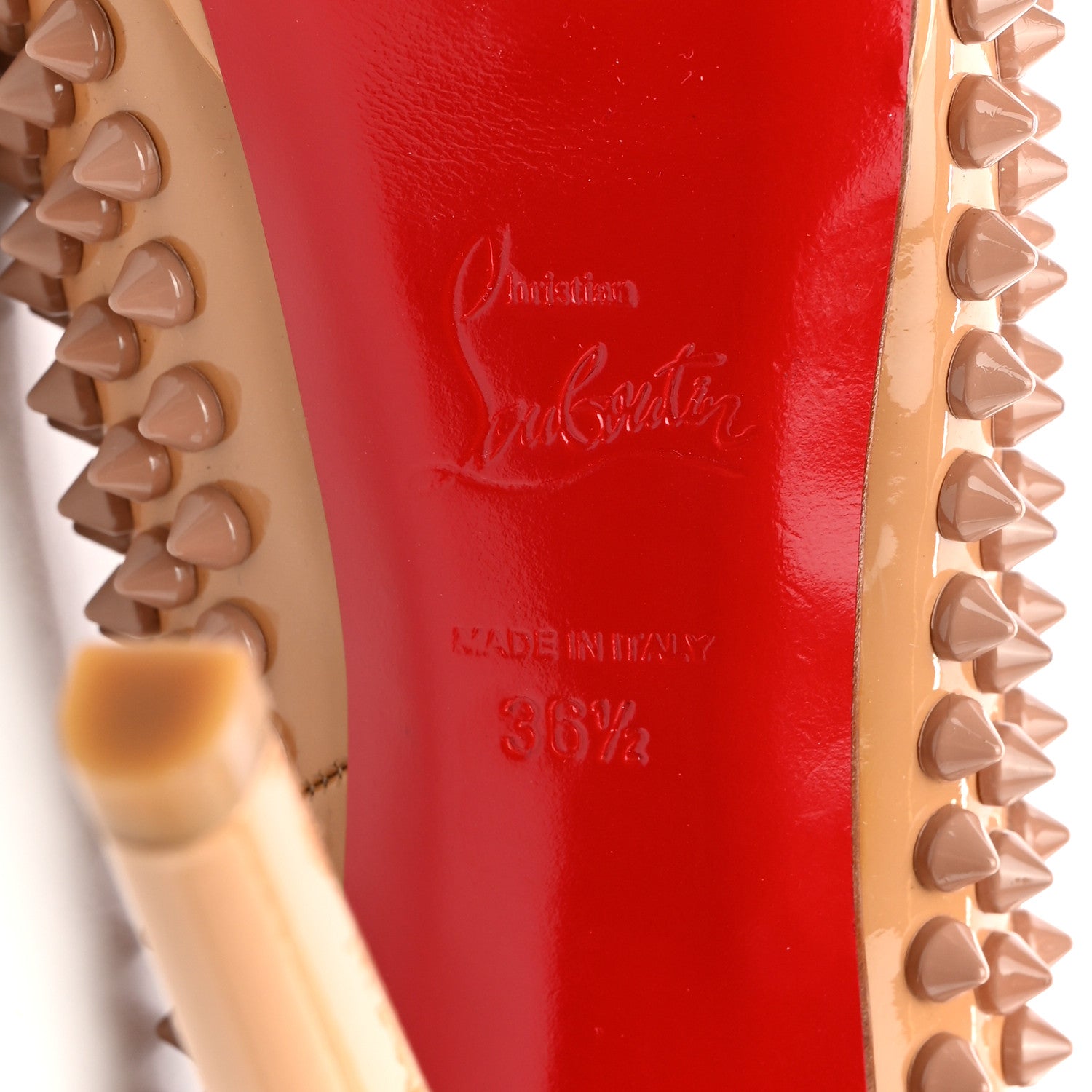 Christian Louboutin Patent Alti Spikes 140 Pumps 36.5 Nude 6 of 12