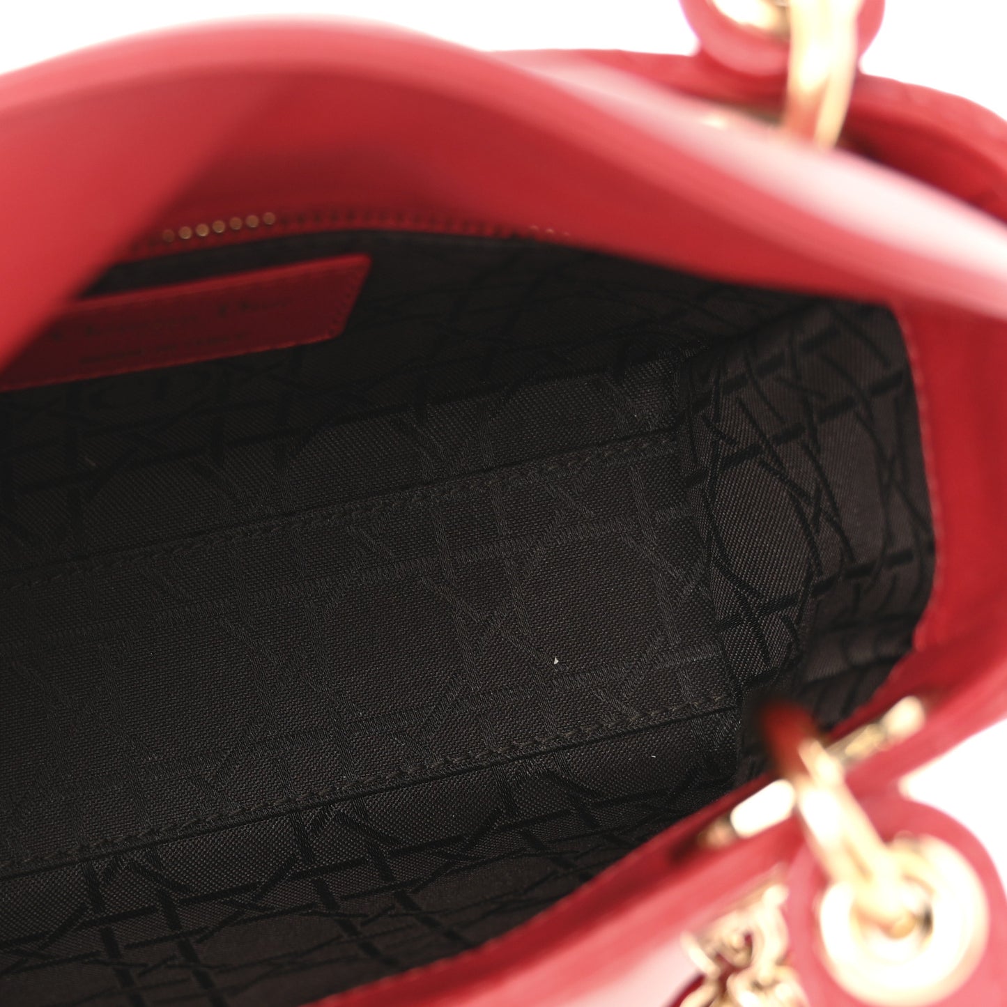 Lambskin Cannage Mini Lady Dior Red