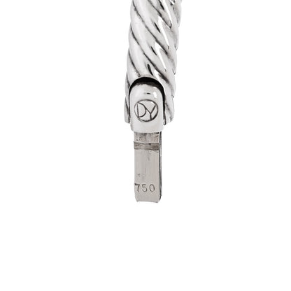 David Yurman Sterling Silver 18K Yellow Gold Diamond Peridot Cable Hinged Bracelet 3 of 4