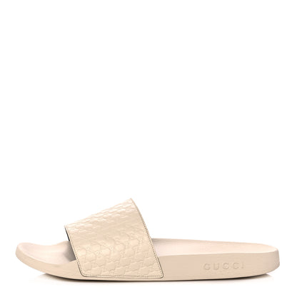 Gucci Microguccissima Mens Slide Sandals 11 Ivory 1 of 12