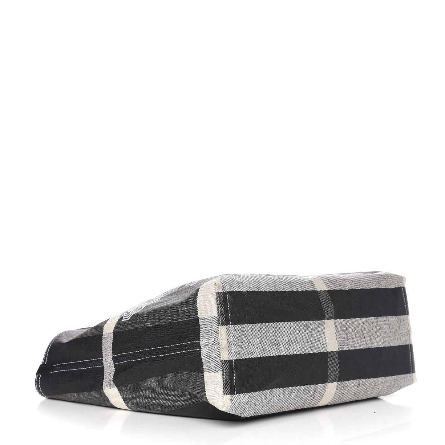 Coated Canvas Mega Check Medium Doodle Tote Black White