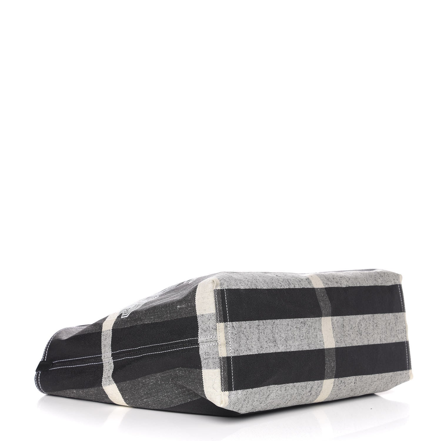 Burberry Coated Canvas Mega Check Medium Doodle Tote Black White 6 of 15
