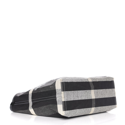 Burberry Coated Canvas Mega Check Medium Doodle Tote Black White 6 of 15