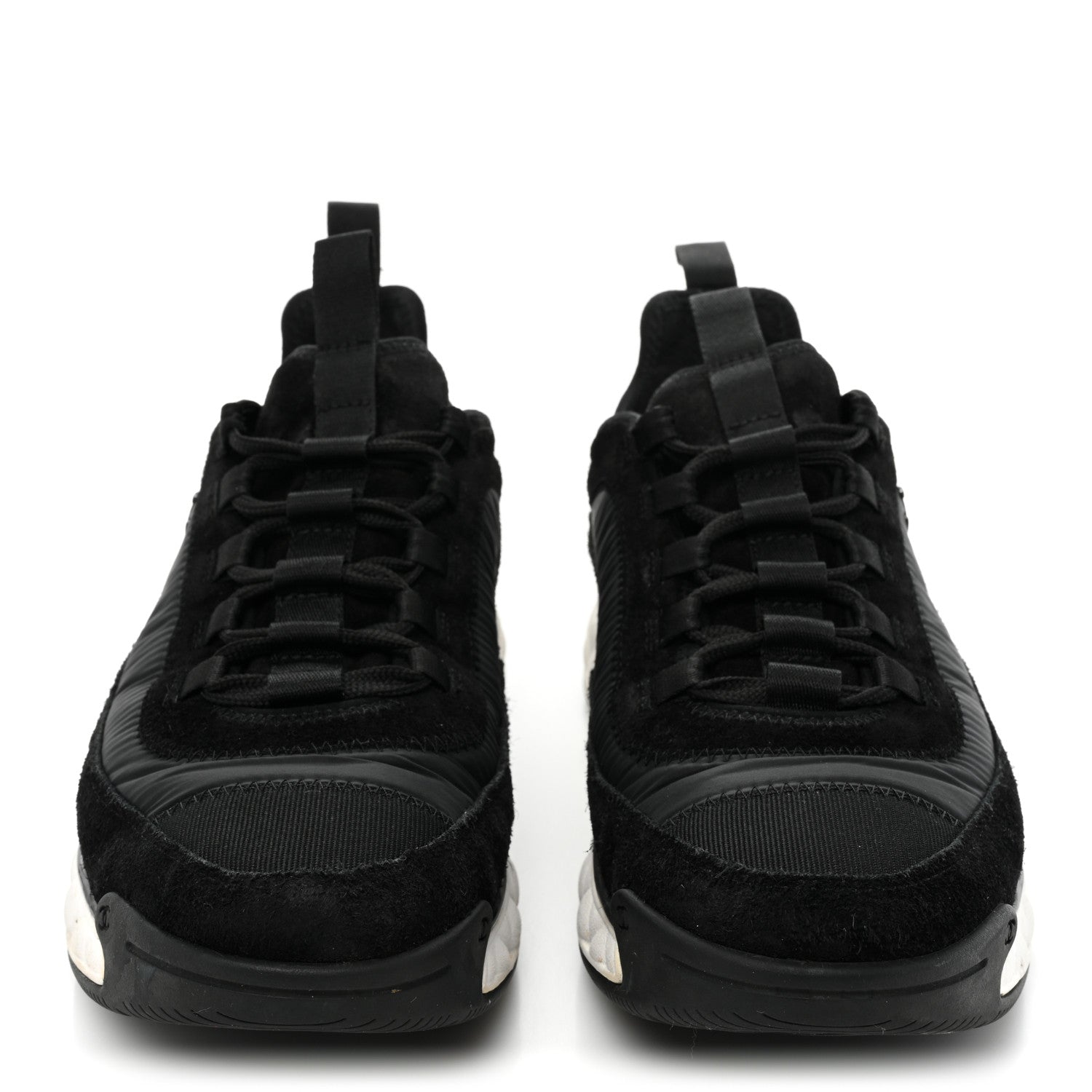 Chanel Velvet Calfskin Mixed Fibers CC Sneakers 40 Black 2 of 11