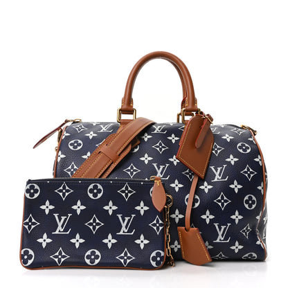 Louis Vuitton Calfskin Monogram Speedy P9 Bandouliere 30 Indigo 3 of 11