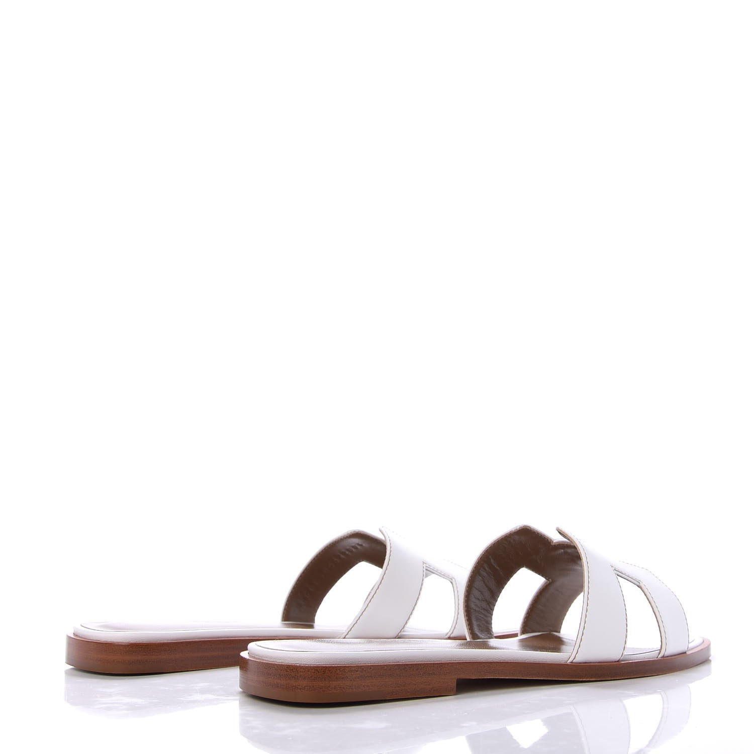 Hermes Box Calfskin Oran Sandals 36.5 White 4 of 10
