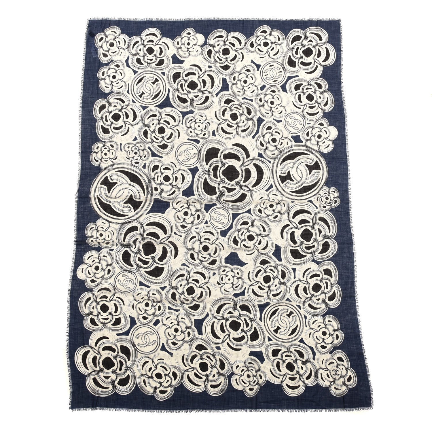 Chanel Cashmere CC Stole Navy 1 of 4