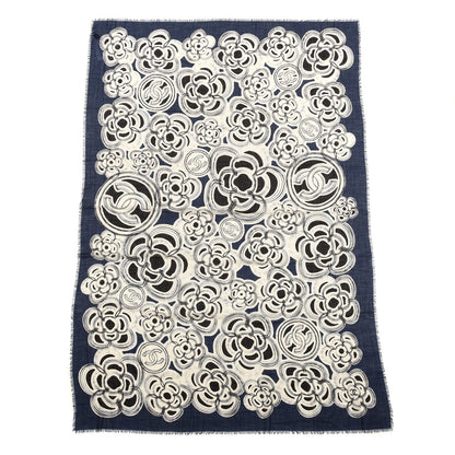 Chanel Cashmere CC Stole Navy 1 of 4