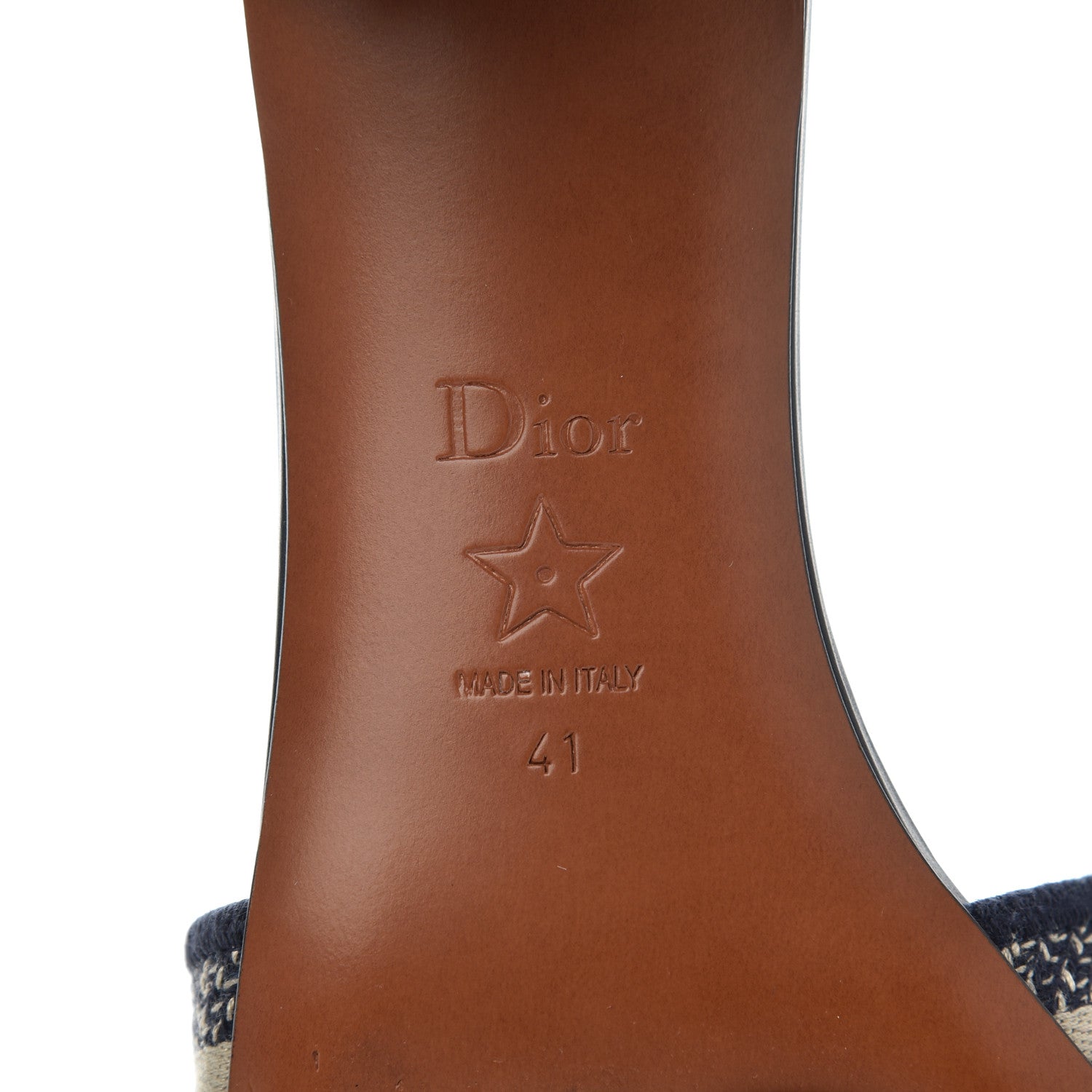 Christian Dior Cotton Embroidered Dway 40mm Slide Sandals 41 Deep Blue 6 of 13