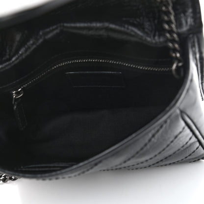 Saint Laurent Crinkled Calfskin Matelasse Monogram Niki Chain Wallet Black 5 of 10