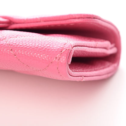 Chanel Caviar Quilted Flap Card Holder Pink 10 of 11