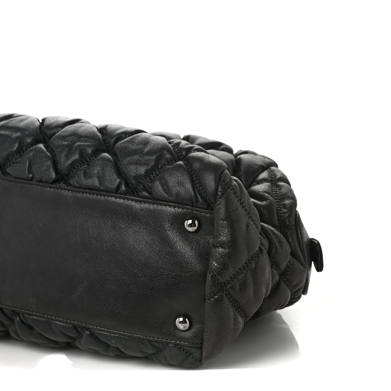 Chanel Calfskin Bubble Quilt Bowler Black 9 of 10