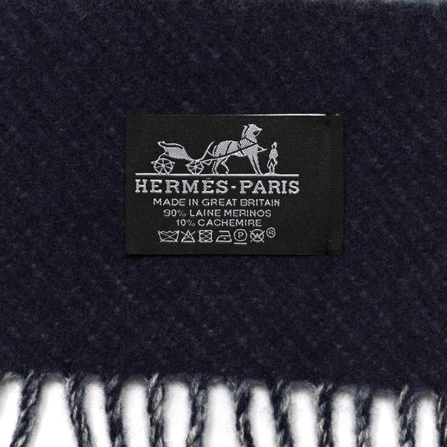 Hermes Cashmere Wool Brides De Gala Plaid Blanket Glacier 3 of 3