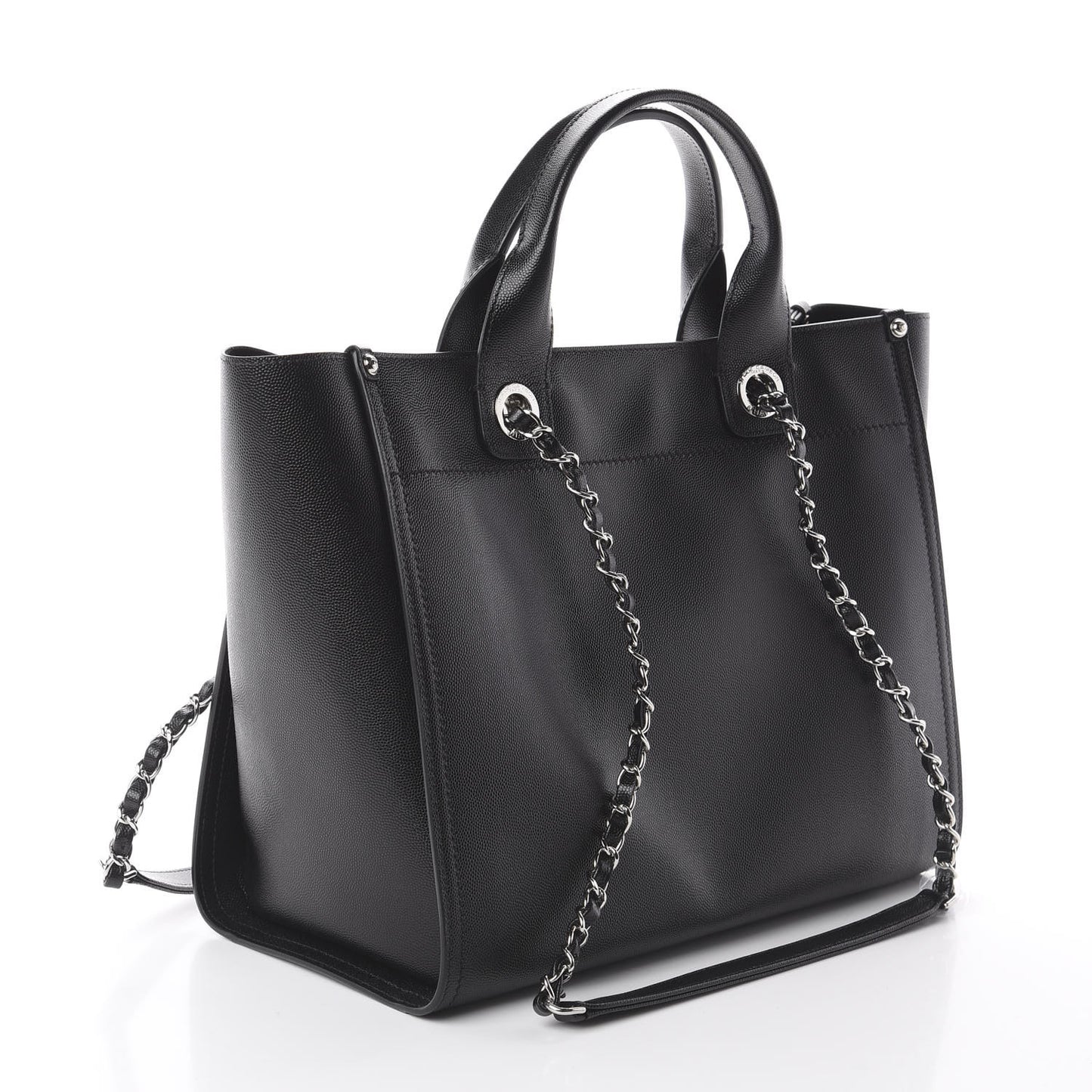 Caviar Small Studded Deauville Tote Black