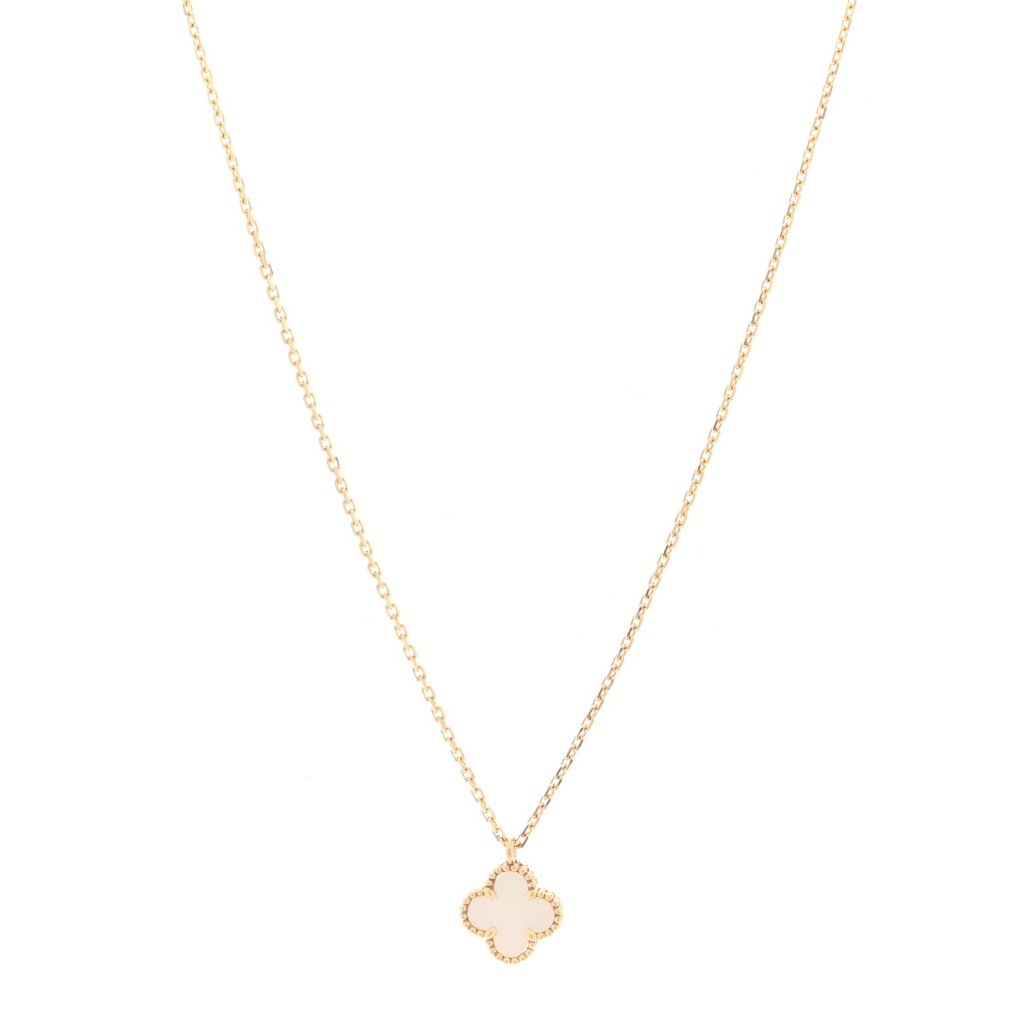 18K Yellow Gold Mother of Pearl Sweet Alhambra Pendant Necklace