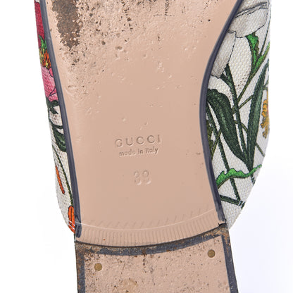 Gucci Canvas Flora Womens Princetown Slippers 39 White Multicolor 9 of 19