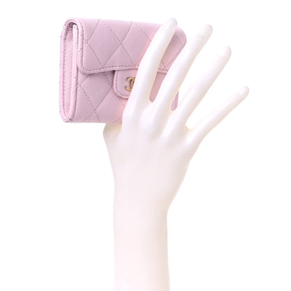 Chanel Caviar Quilted Flap Card Holder Wallet Light Pink 2 of 13