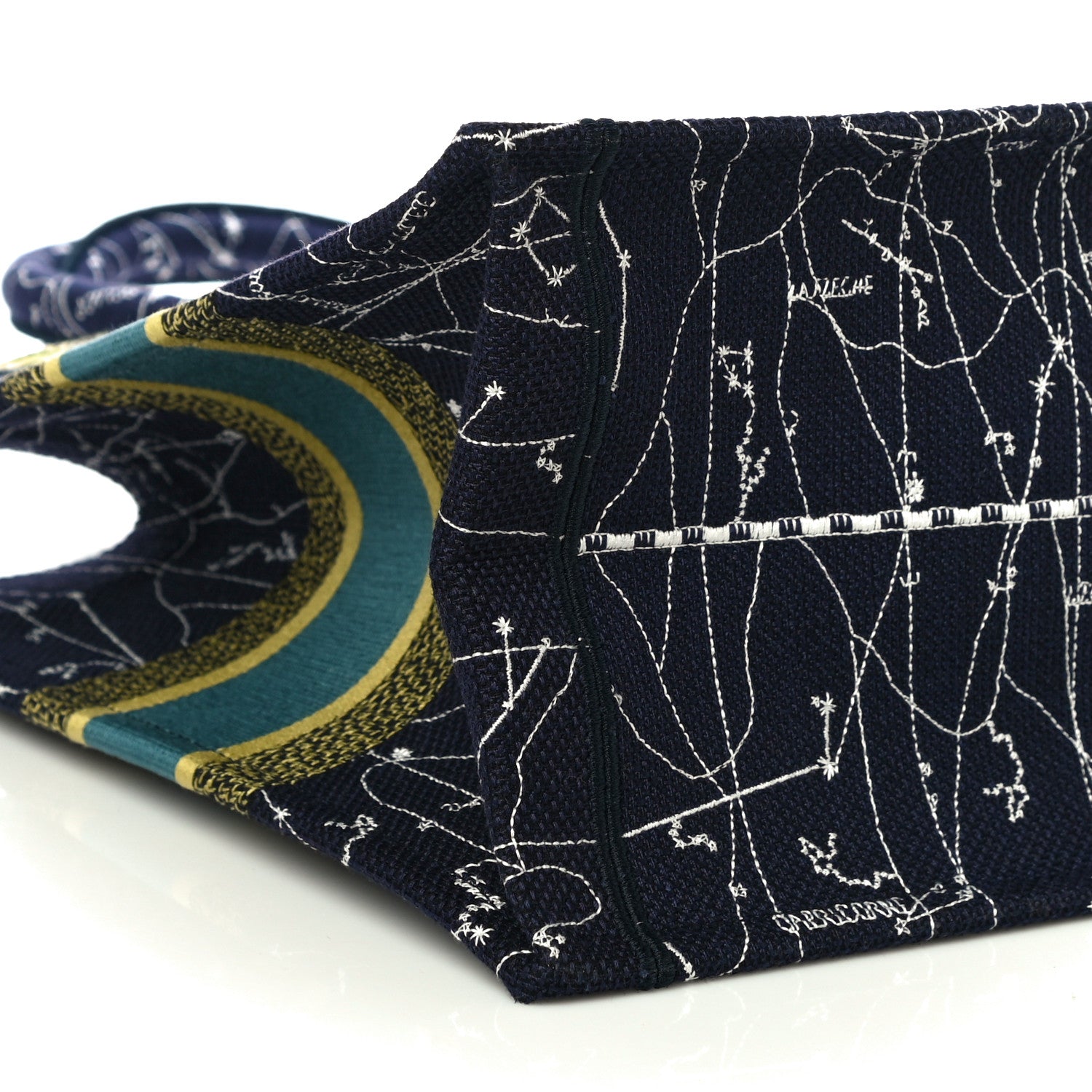 Christian Dior Canvas Embroidered Medium Zodiac Book Tote Blue Multicolor 9 of 10