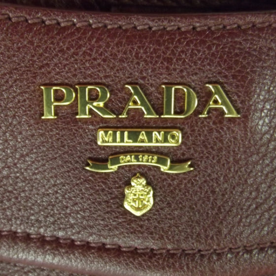 Prada Leather Shoulder Bag Wine 11 of 12
