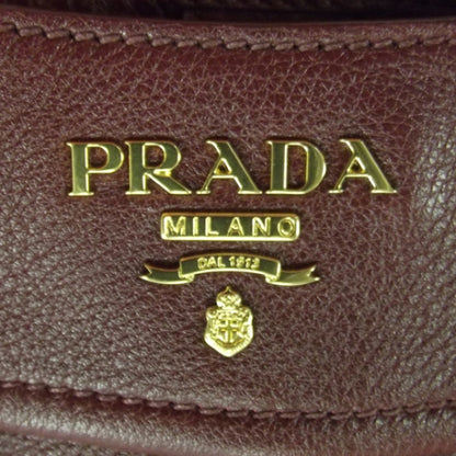 Prada Leather Shoulder Bag Wine 11 of 12
