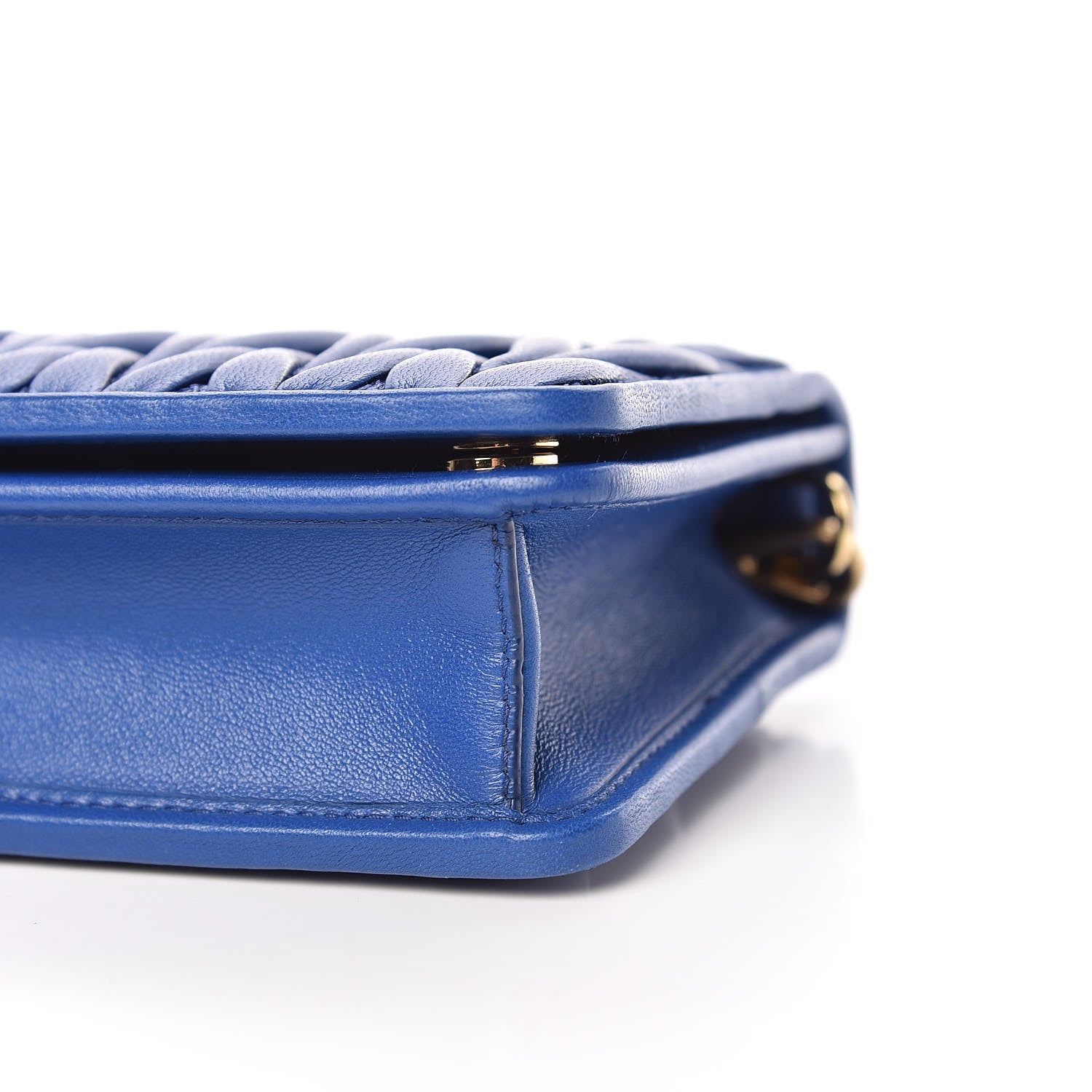 Miu Miu Nappa Matelasse Chain Crossbody Bag Azzurro 8 of 11