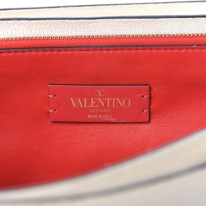 Valentino Garavani Pebbled Calfskin VRing Shoulder Bag Light Ivory 8 of 11