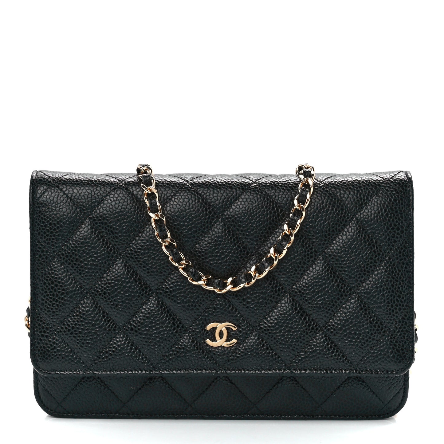 Caviar Quilted Wallet On Chain WOC Black