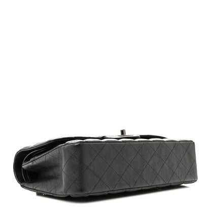 Chanel Crumpled Calfskin Quilted Medium Double Flap So Black 4 of 11