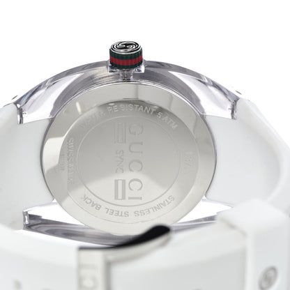 Gucci Stainless Steel Rubber 46mm Sync Web Quartz Watch White 5 of 6