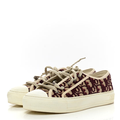 Christian Dior Canvas Oblique Walk'N'Dior Low Top Sneakers 38 Deep Amaranth 3 of 9