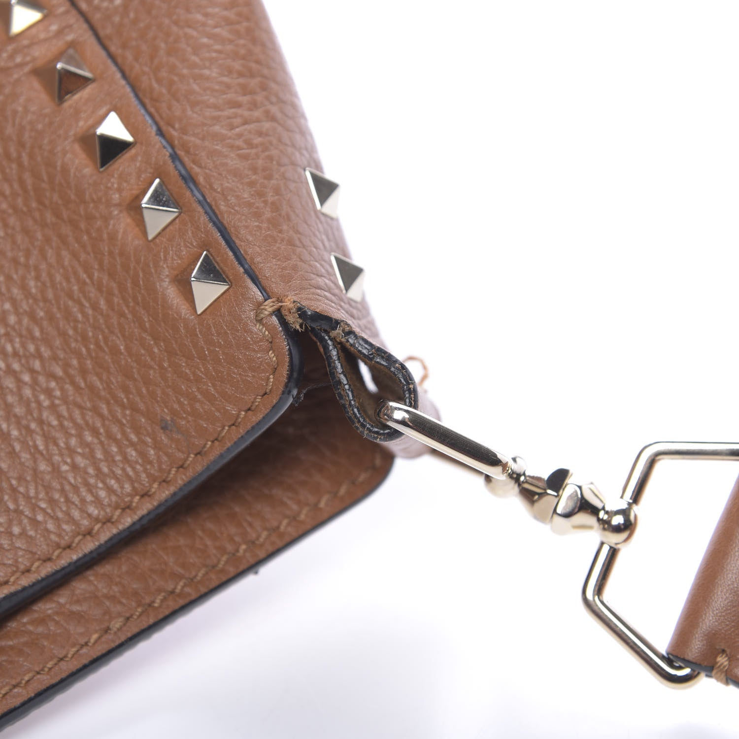 Valentino Garavani Pebbled Calfskin Small Rockstud Flip-Lock Messenger Bag Light Cuir 9 of 20