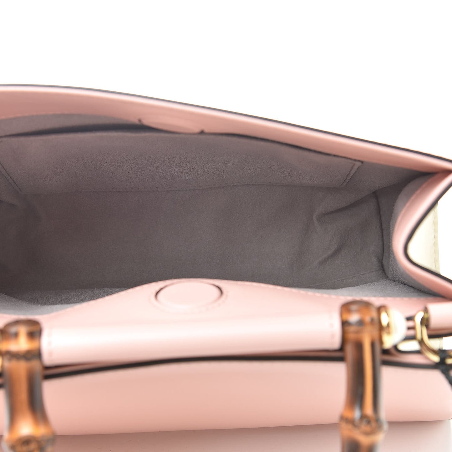 Nappa Bamboo Web Mini Nymphaea Top Handle Bag Perfect Pink Mystic White
