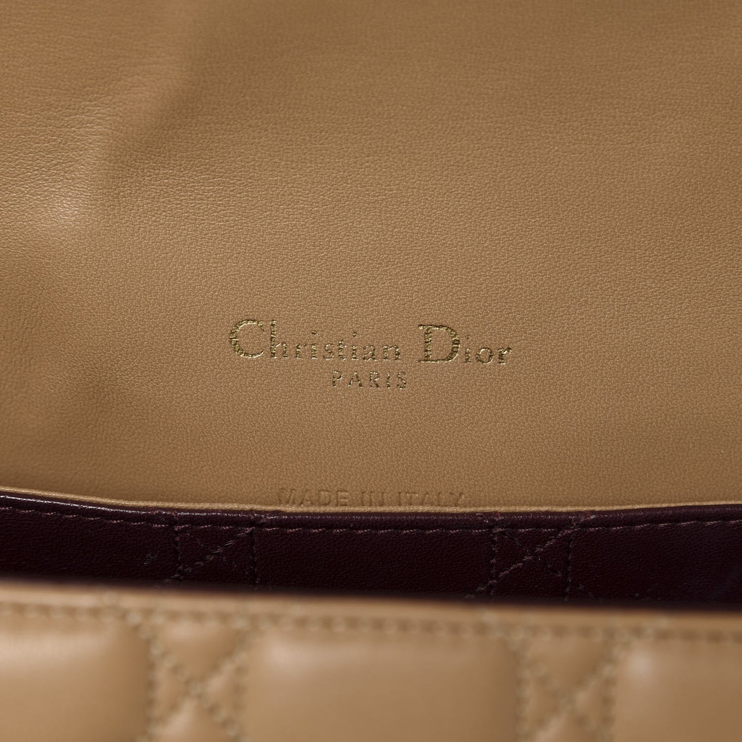 Lambskin Cannage Large Miss Dior Flap Beige