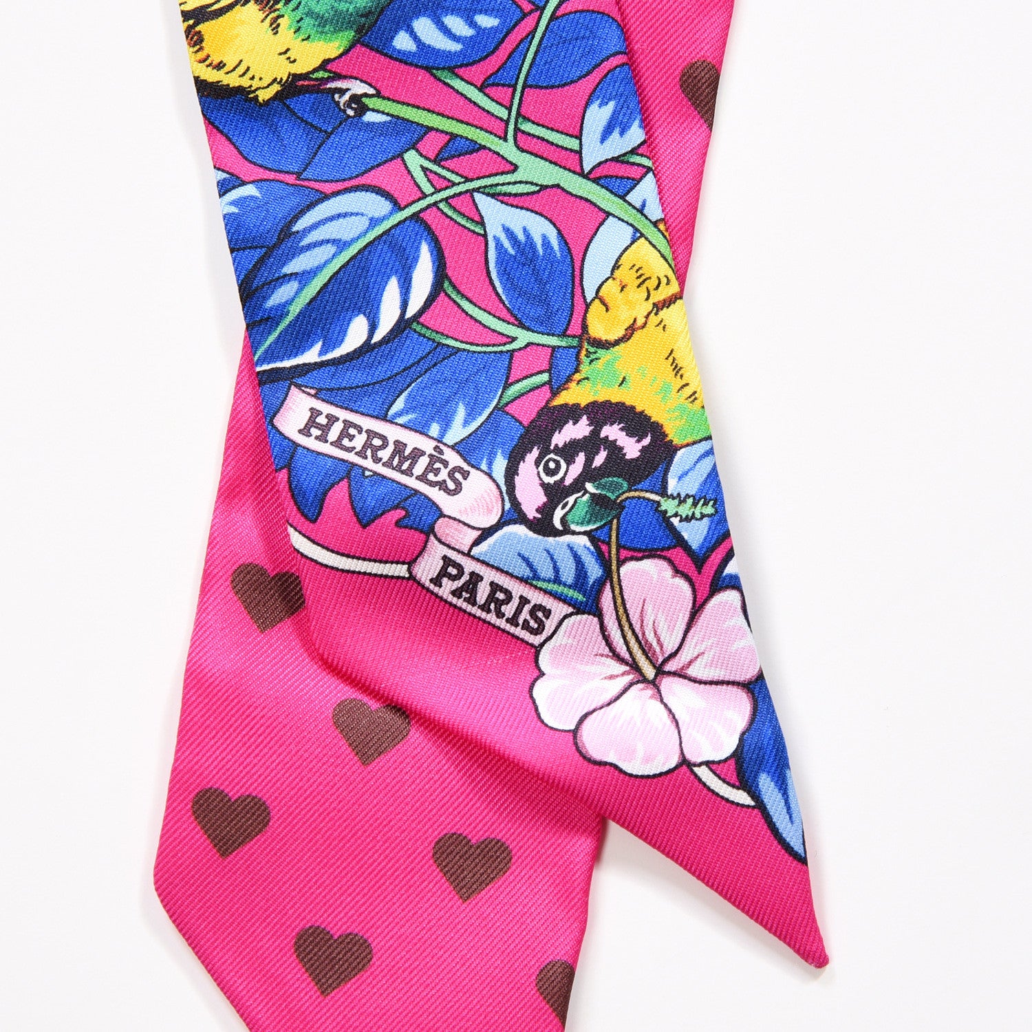 Hermes Silk Jungle Love Love Twilly Rose Vif Bleu Roy 2 of 4