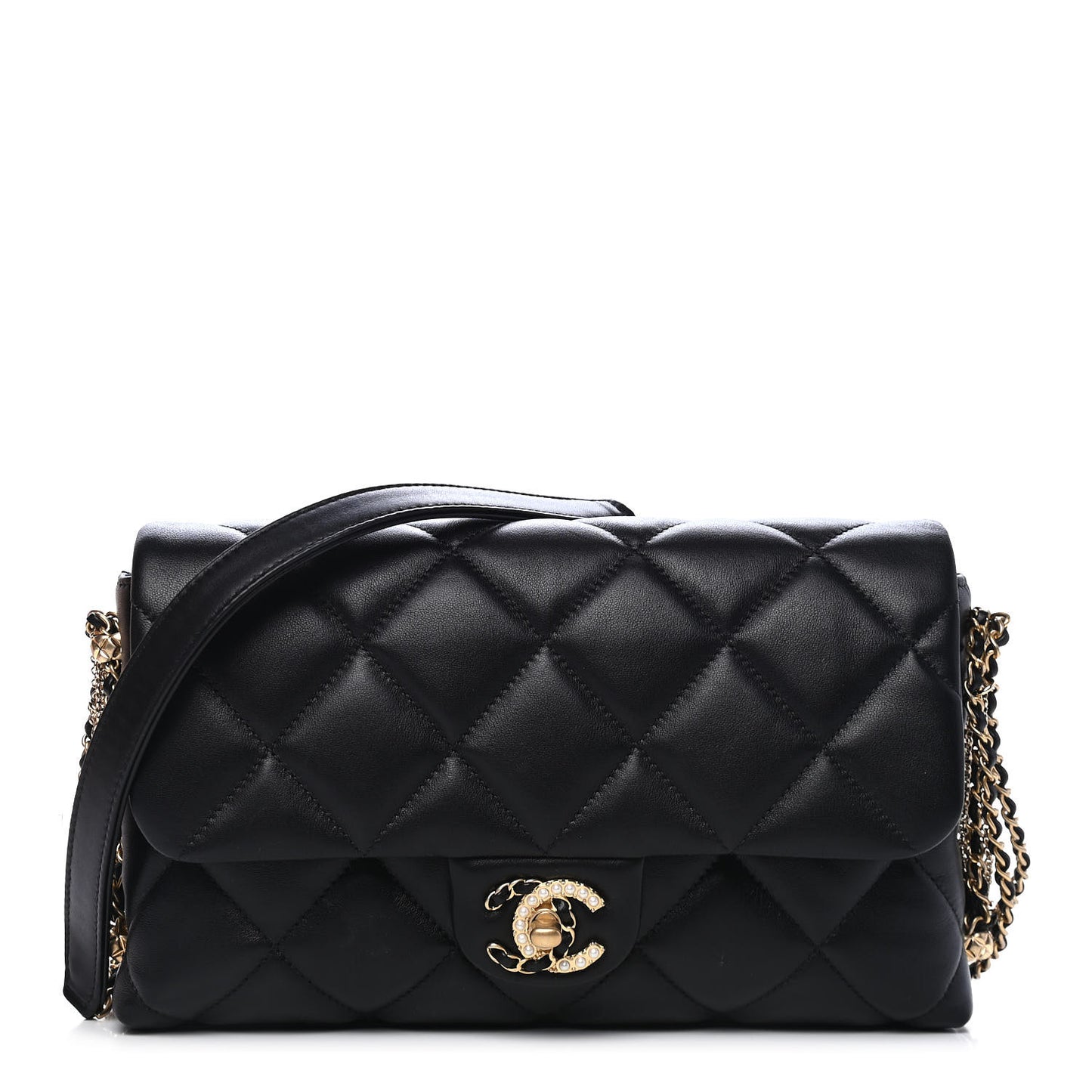 Lambskin Quilted Crush On Chains Flap Bag Black