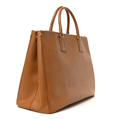 Prada Saffiano Large Galleria Double Zip Tote Caramel 3 of 8