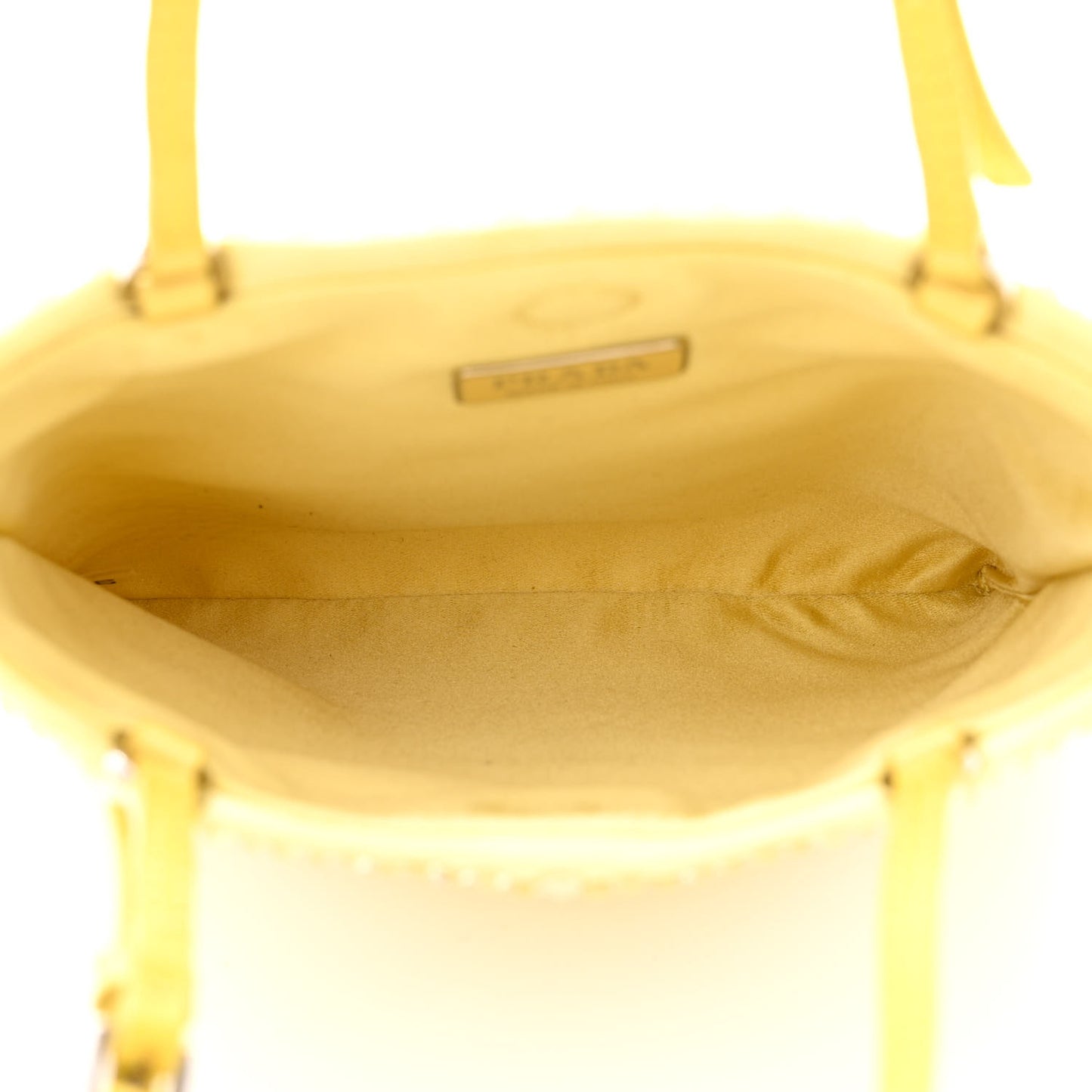 Satin Crystal Metal Triangle Logo Chain Crossbody Handbag Ananas