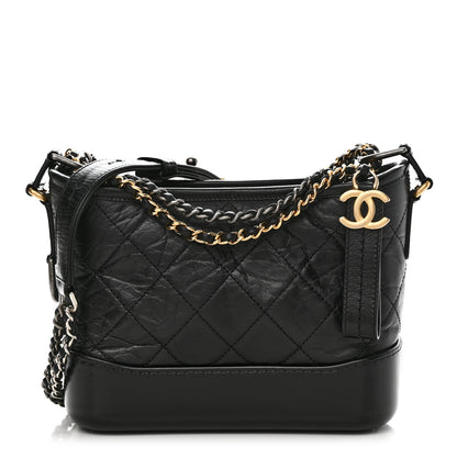 Chanel Aged Calfskin Quilted Small Gabrielle Hobo Black 1 of 10
