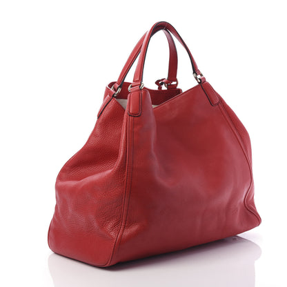 Gucci Pebbled Calfskin Large Soho Shoulder Bag Red 3 of 10