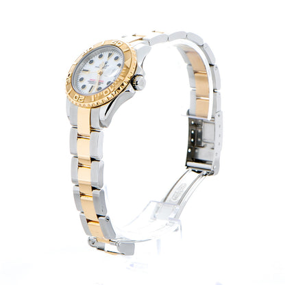 Rolex Stainless Steel 18K Yellow Gold 29mm Oyster Perpetual Date Yacht-Master Watch White 169623 5 of 9