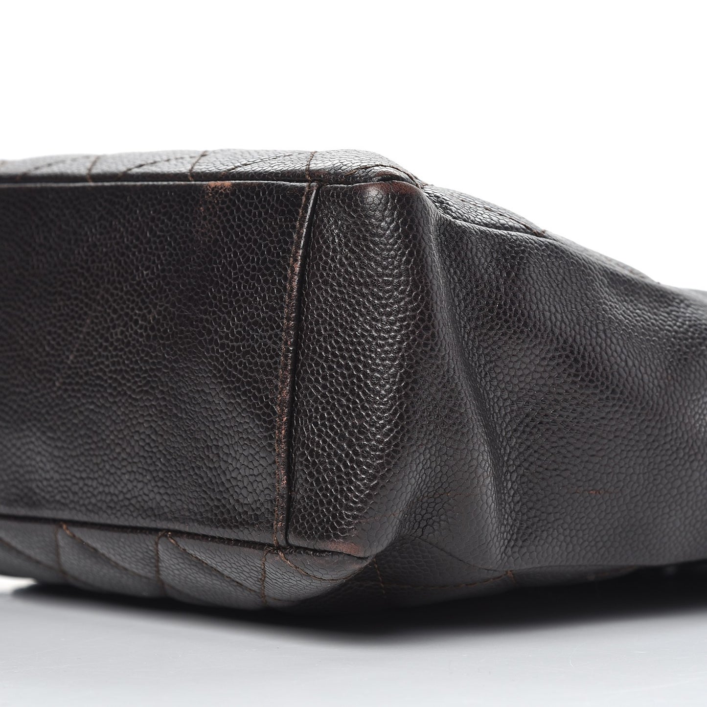 Caviar Petit Shopping Tote PST Dark Brown