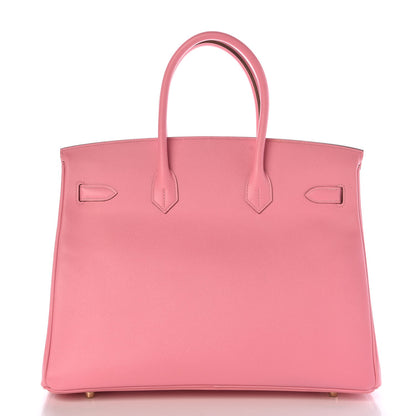 Hermes Epsom Horseshoe Birkin 35 Rose Confetti Gris Perle 4 of 34