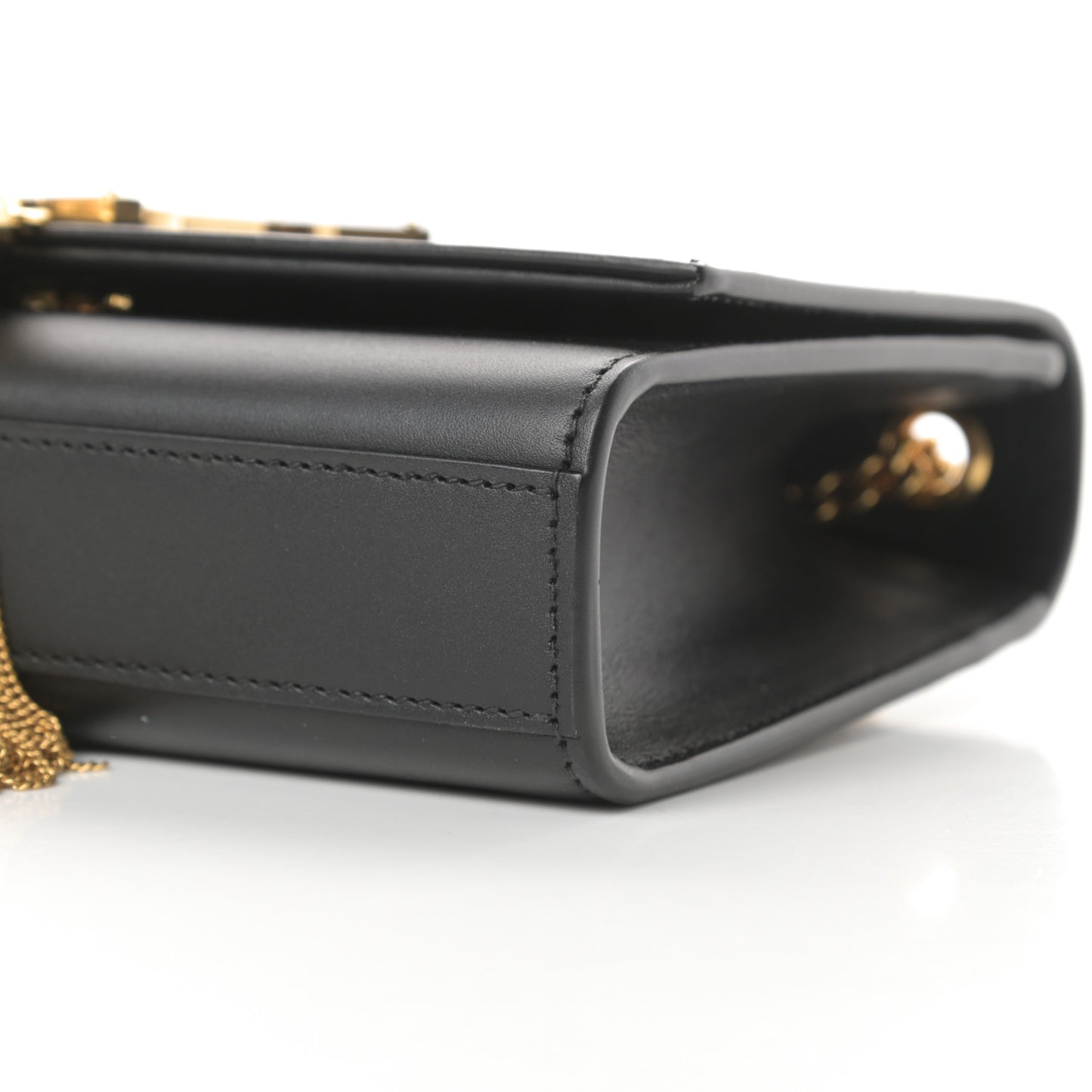 Smooth Calfskin Small Classic Monogram Kate Tassel Satchel Black