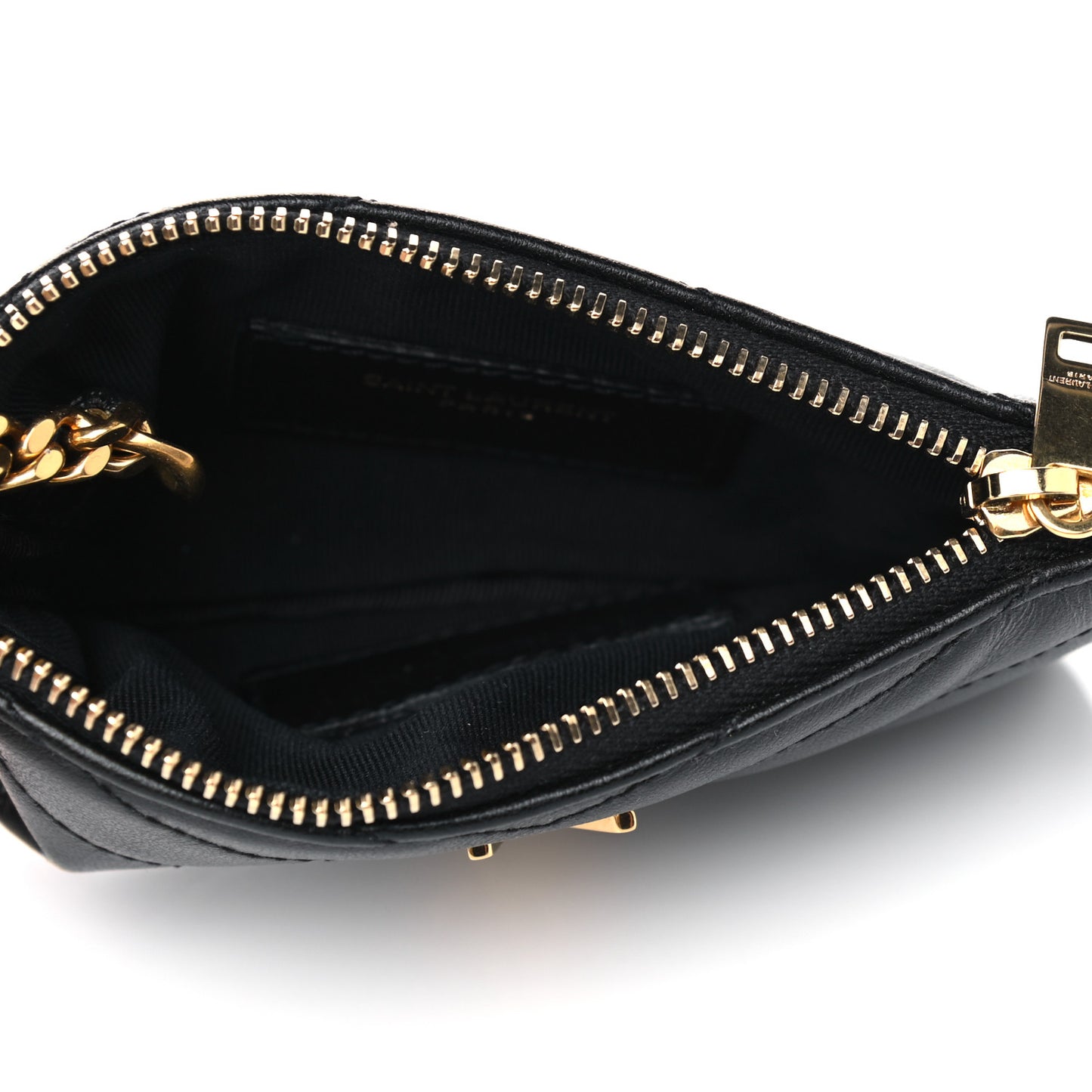 Calfskin Matelasse Monogram Key Pouch Black
