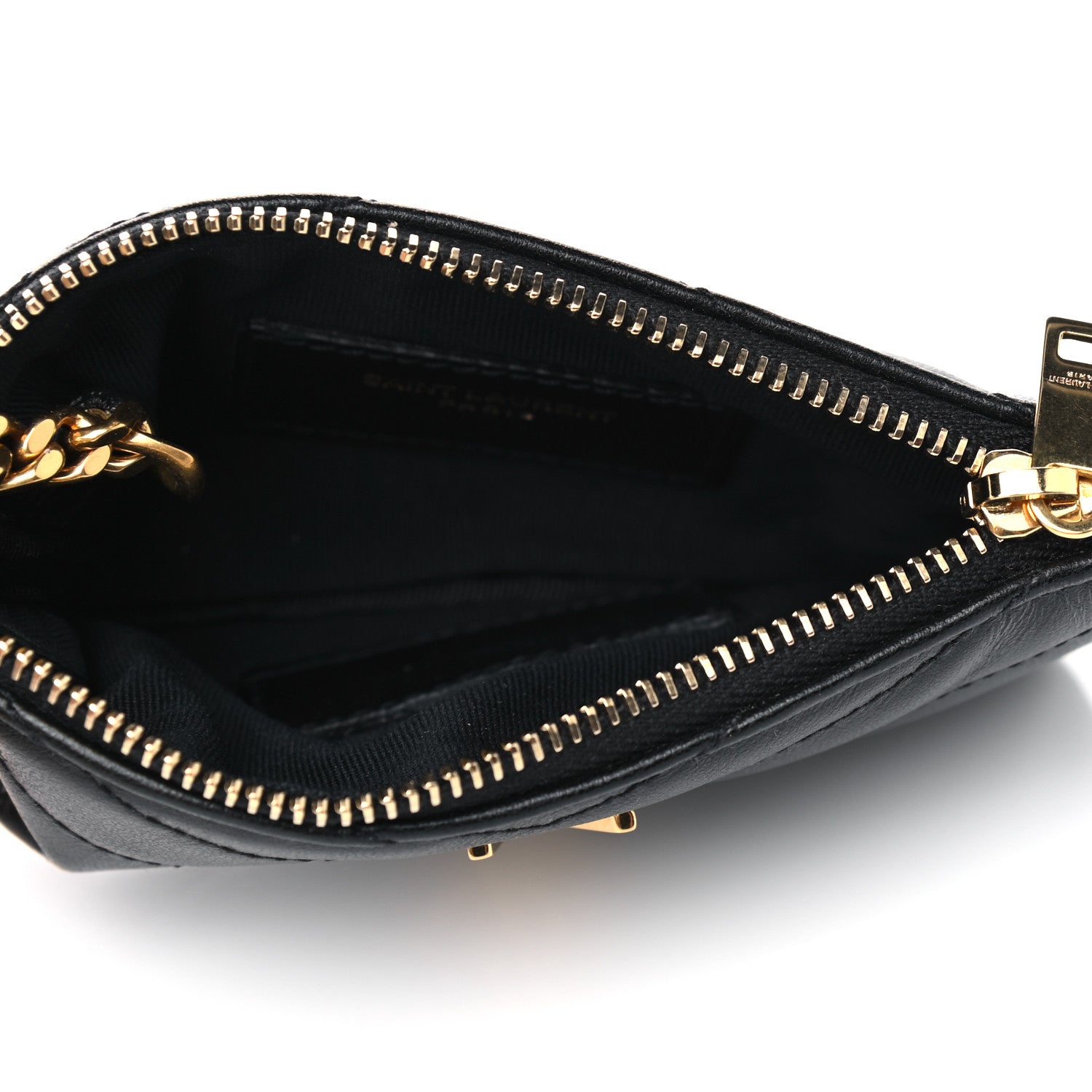 Saint Laurent Calfskin Matelasse Monogram Key Pouch Black 4 of 4