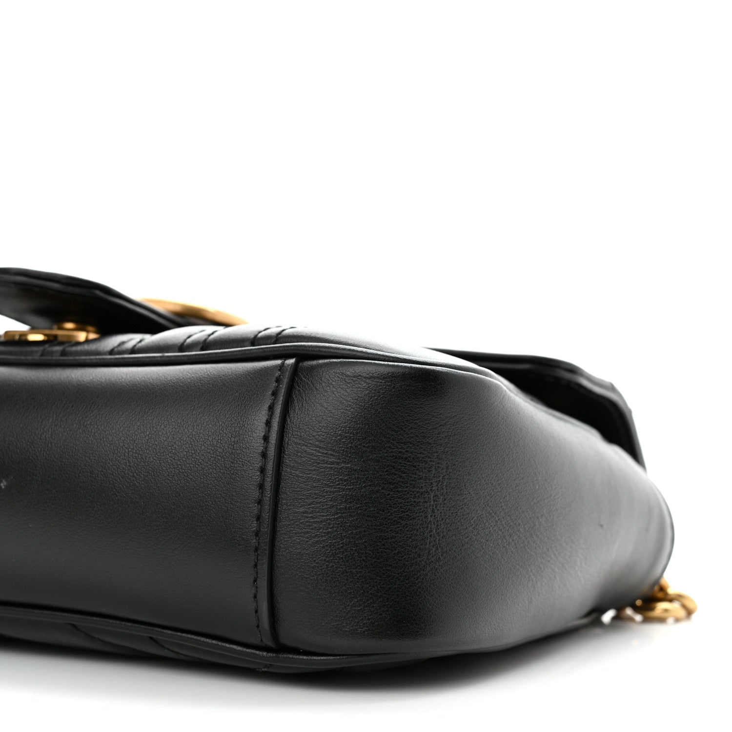 Gucci Calfskin Matelasse Mini GG Marmont Shoulder Bag Black 10 of 11