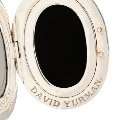 David Yurman Sterling Silver 18K Yellow Gold Oval Cable Locket Pendant 4 of 6